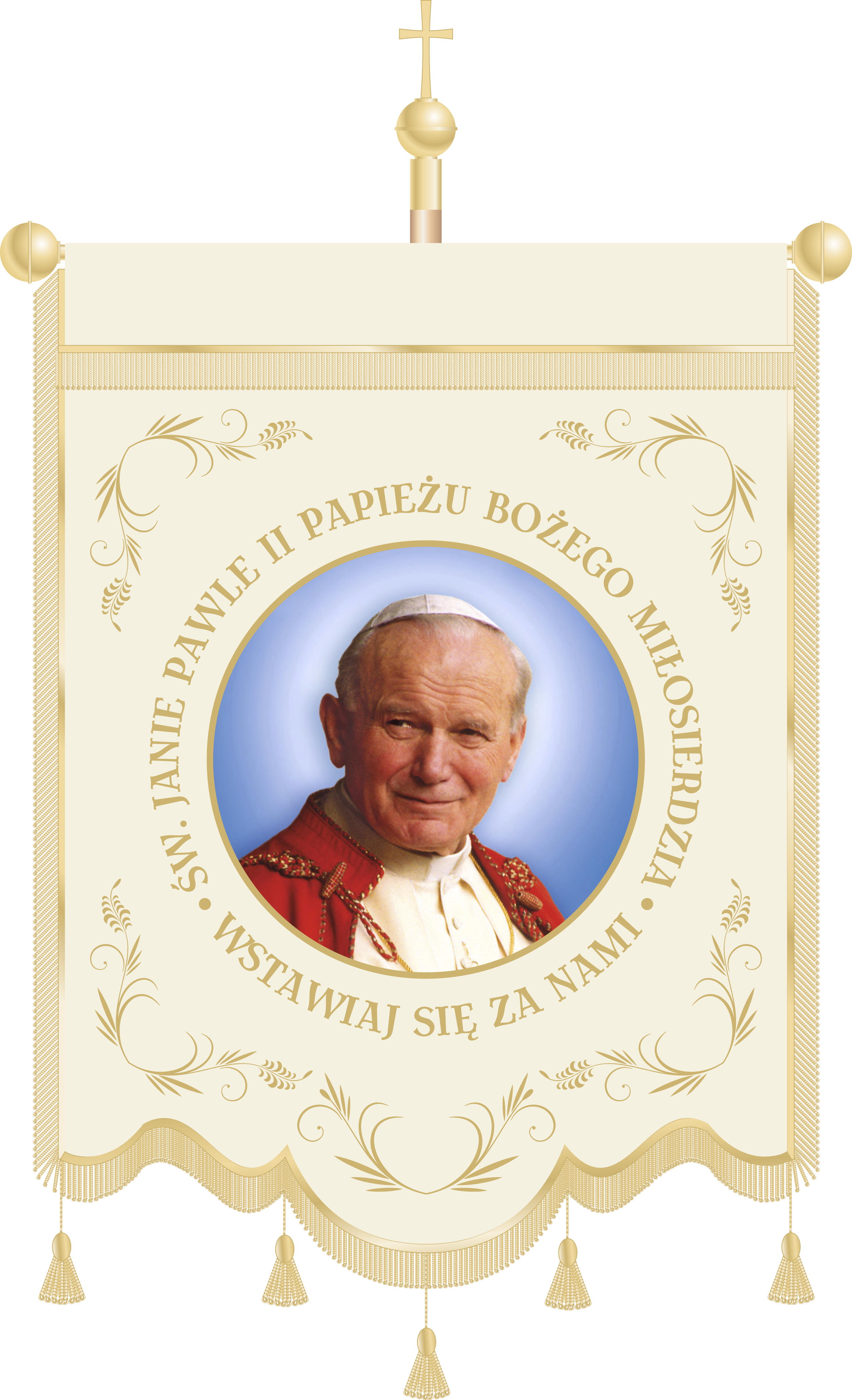 Chorągiew haftowana CHN 004 - Wizerunek Jana Pawła II