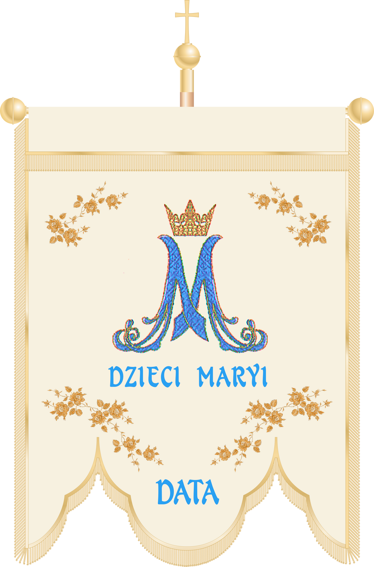Chorągiew haftowana CHR 002 - Maryjna