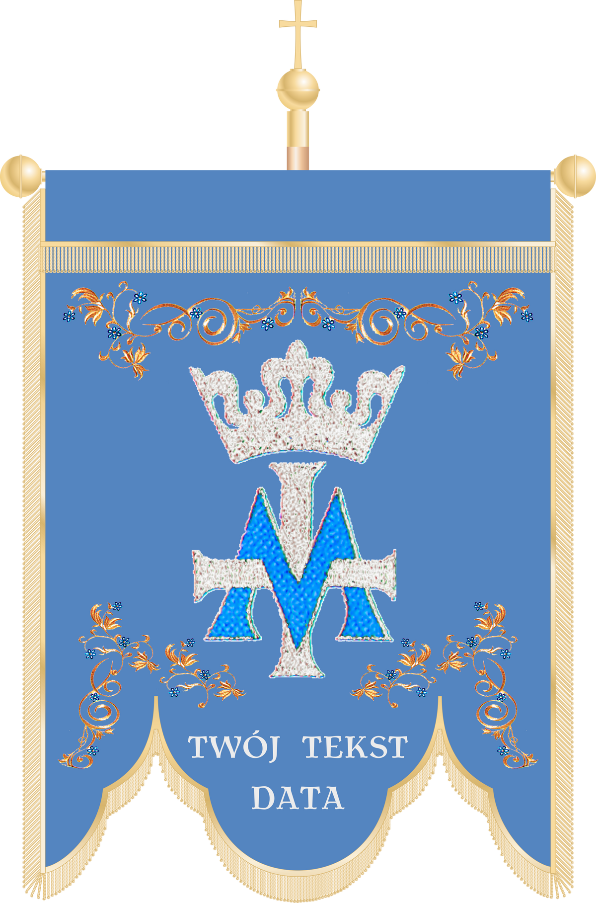 Chorągiew haftowana CHR 004 - Maryjna