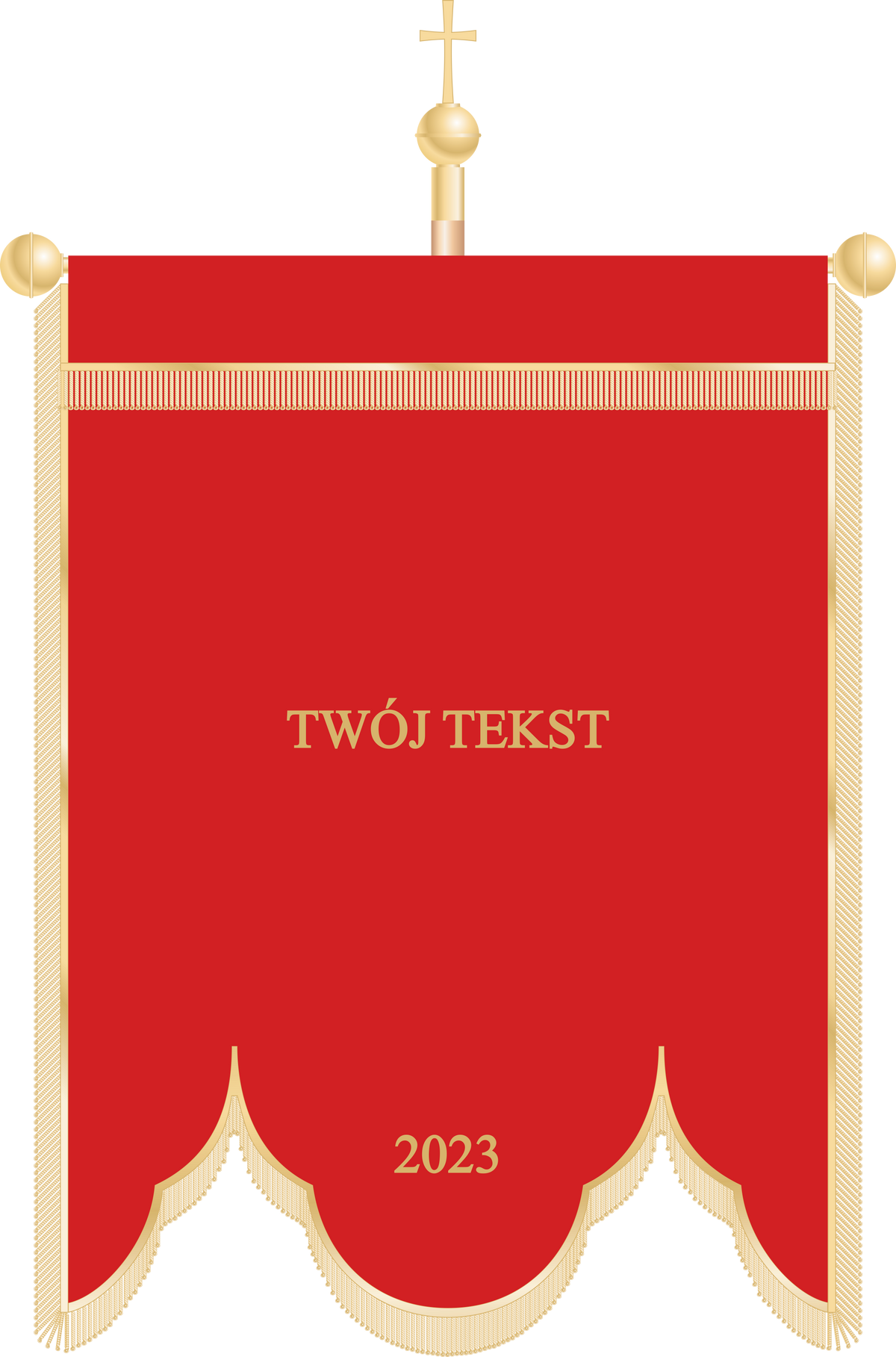 Chorągiew haftowana CHR 014 - Czerwone tło
