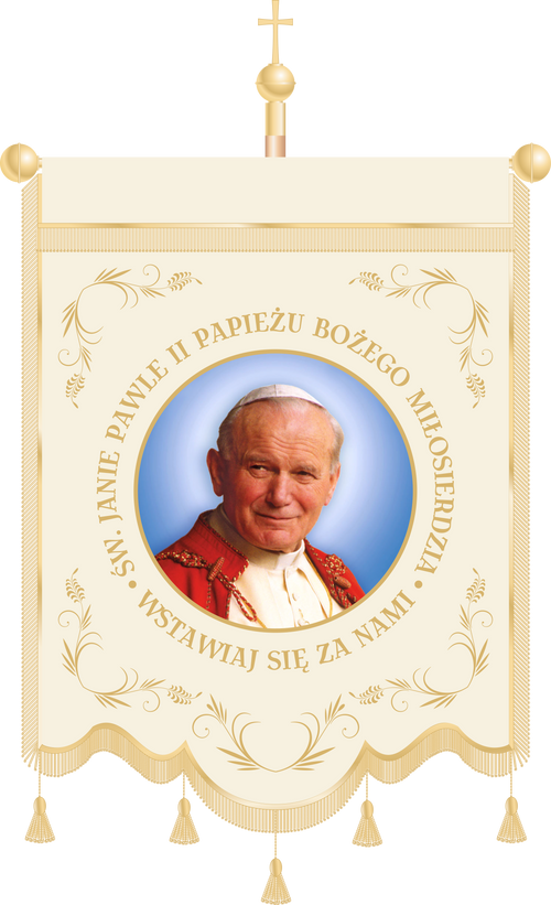 Chorągiew haftowana CHN 004 -  Wizerunek Jana Pawła II