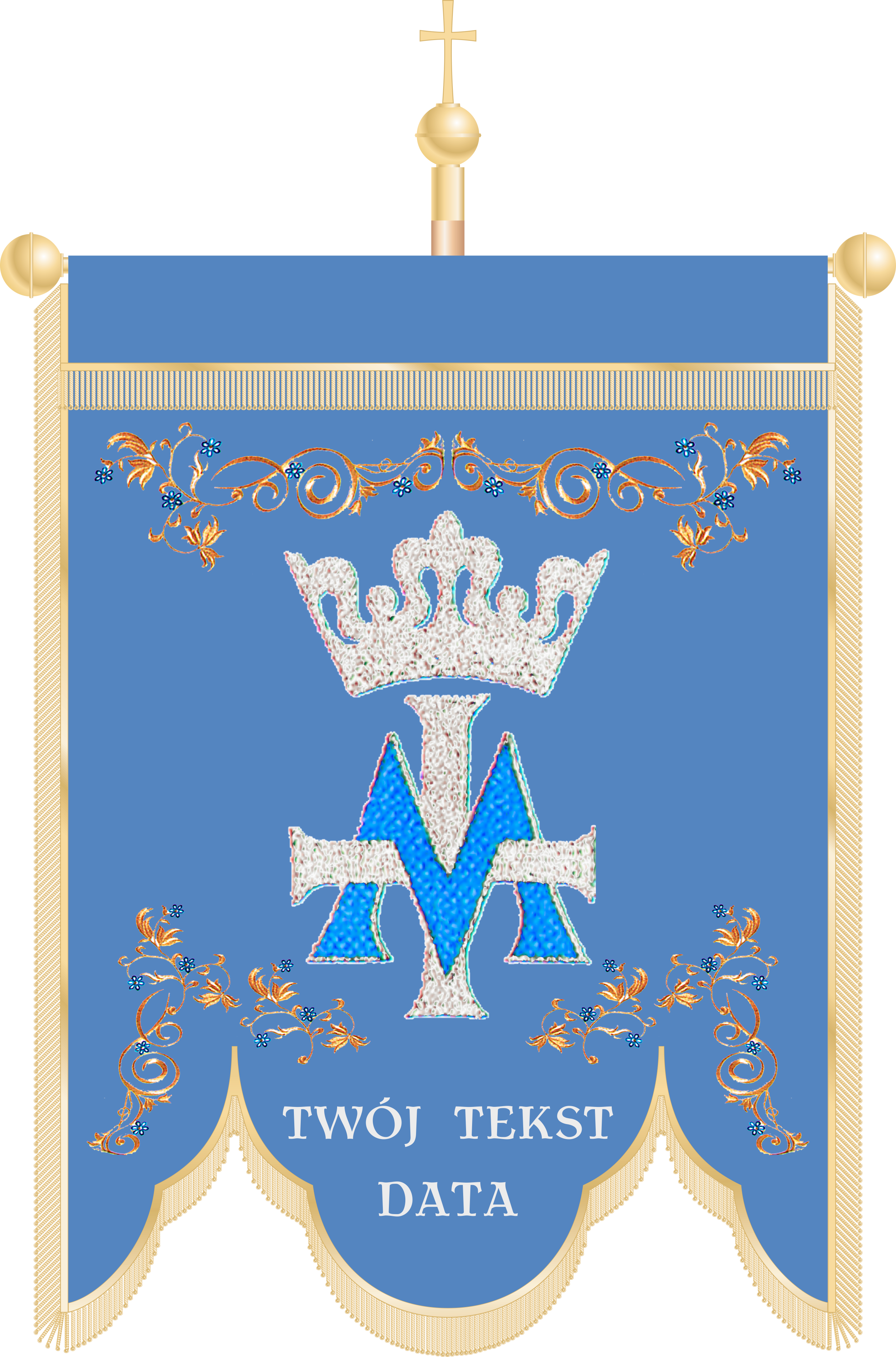 Chorągiew haftowana CHR 004 - Maryjna