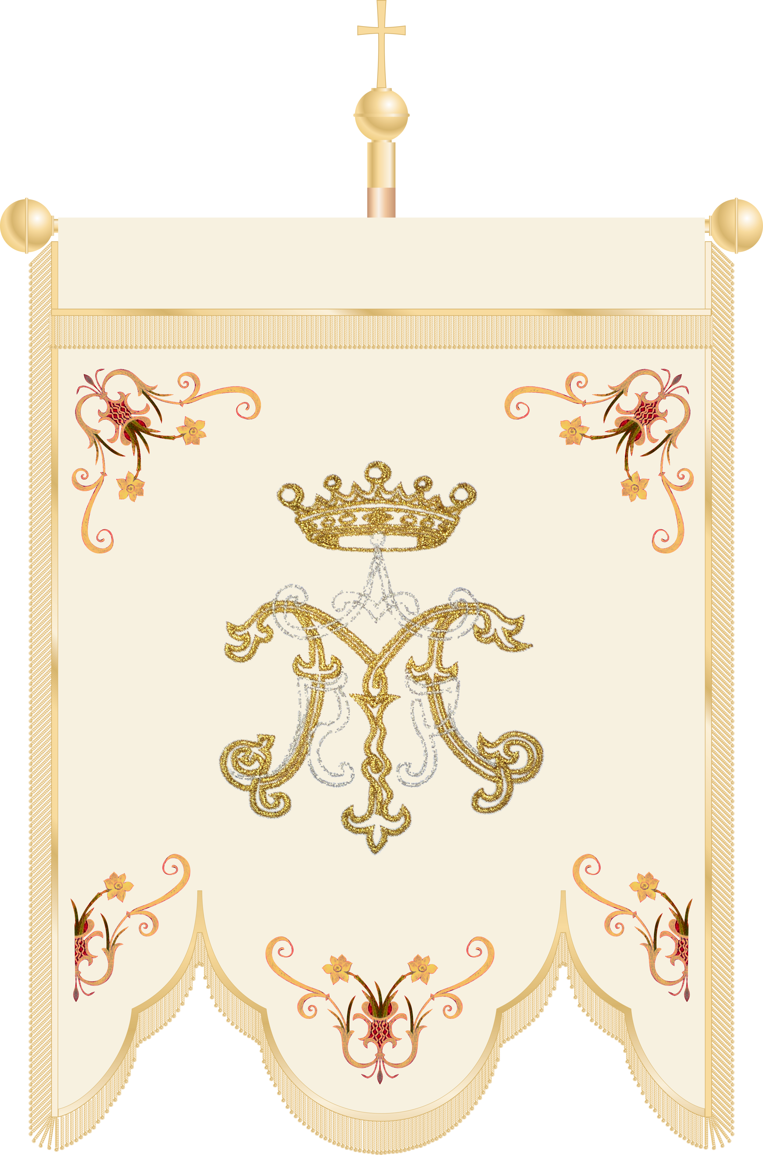 Chorągiew haftowana CHR 007 - Maryjna