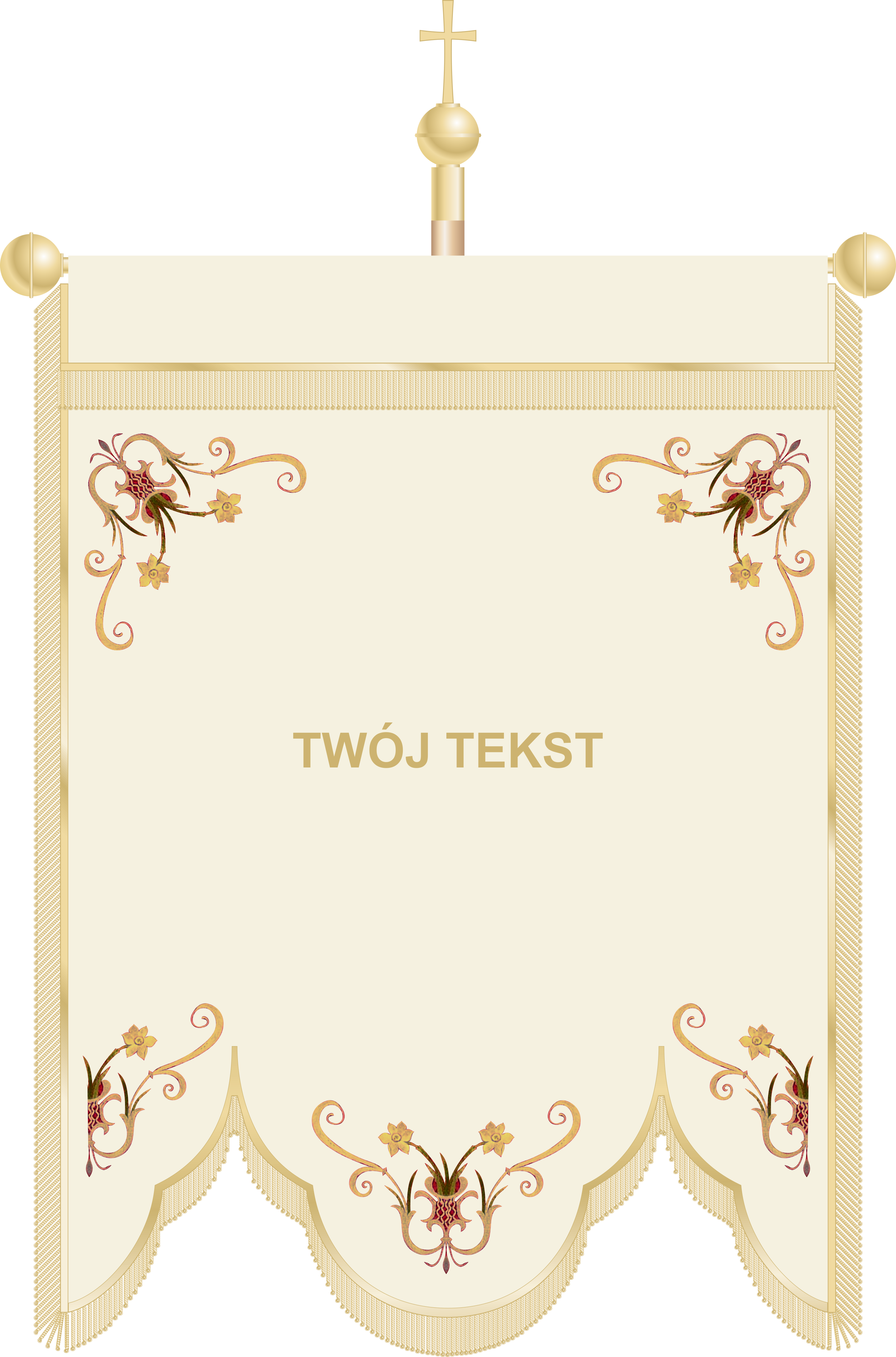 Chorągiew haftowana CHR 013 - Tło Ecru
