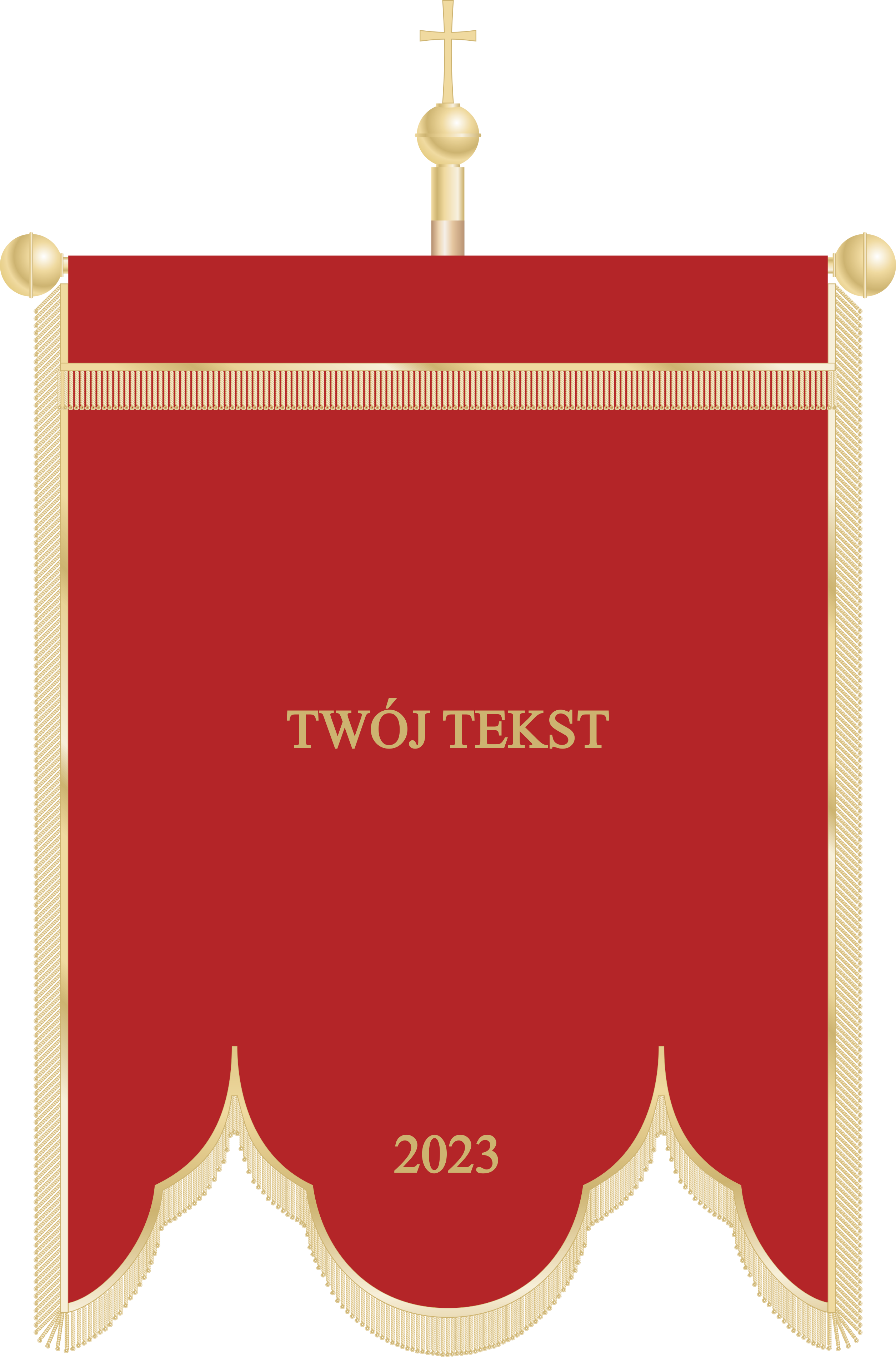 Chorągiew haftowana CHR 014 - Czerwone tło