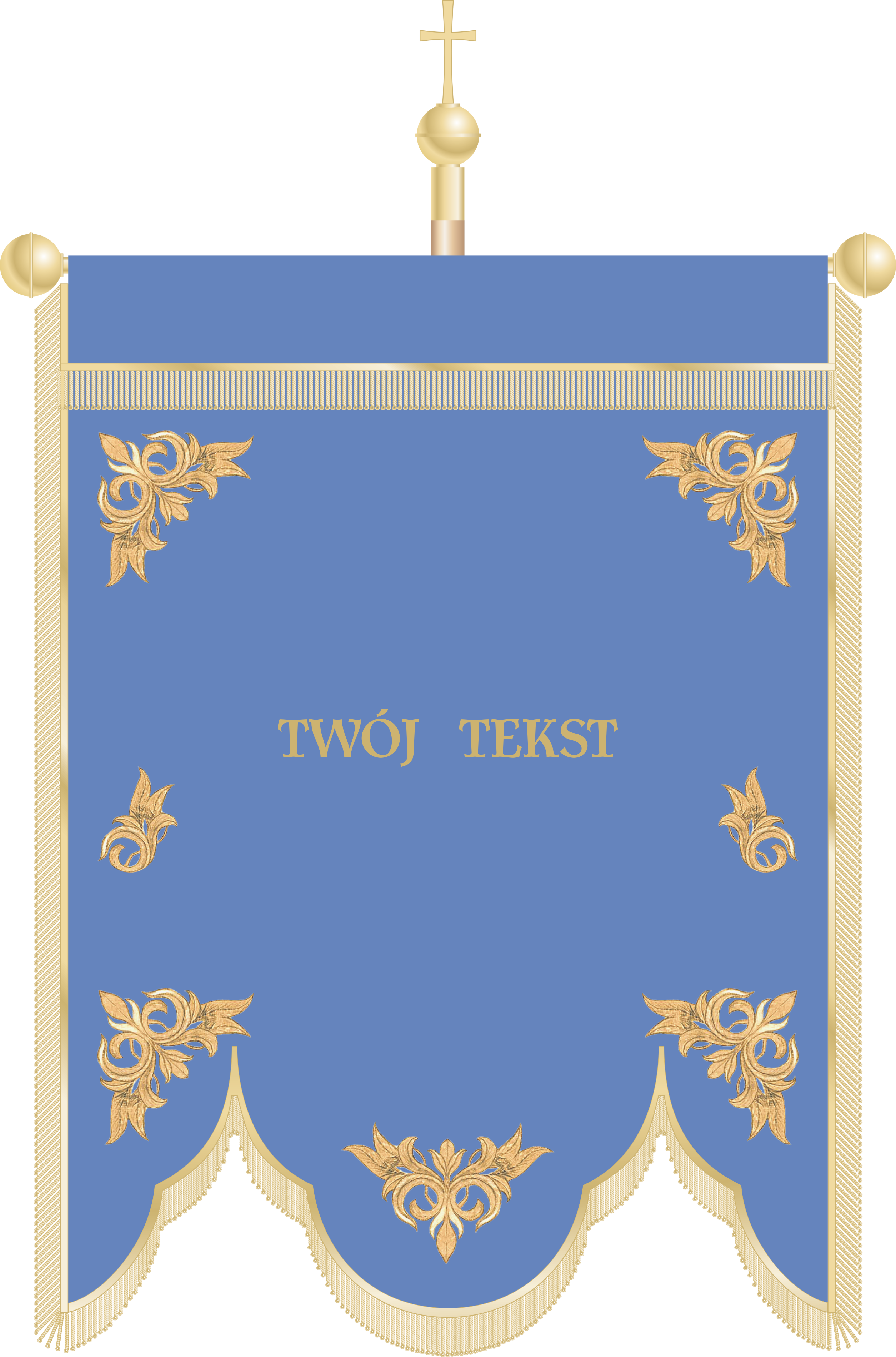 Chorągiew haftowana CHR 015 - Niebieskie tło