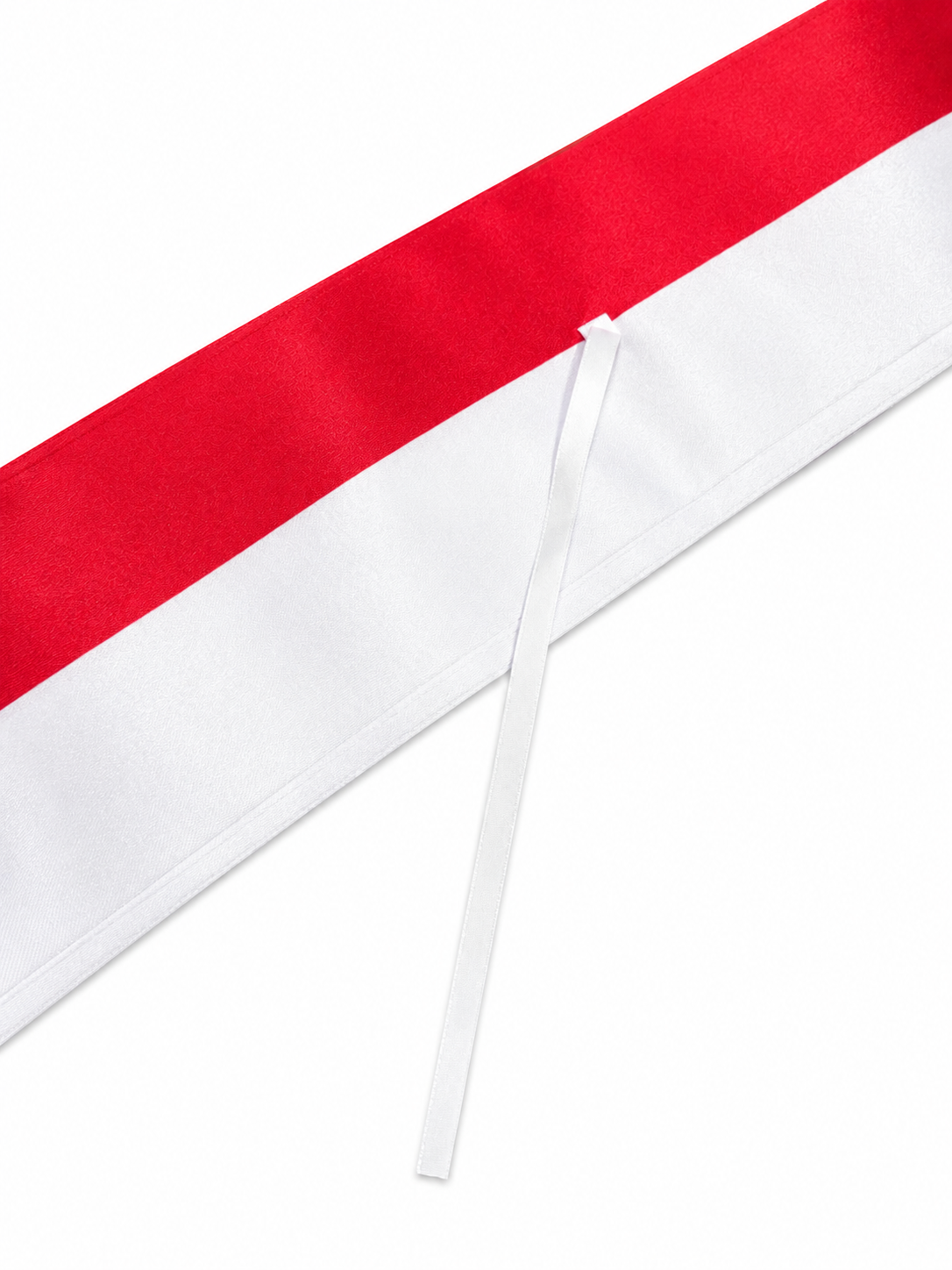 Szarfa biało-czerwona do pocztu Sztandarowego srebrne frędzle
